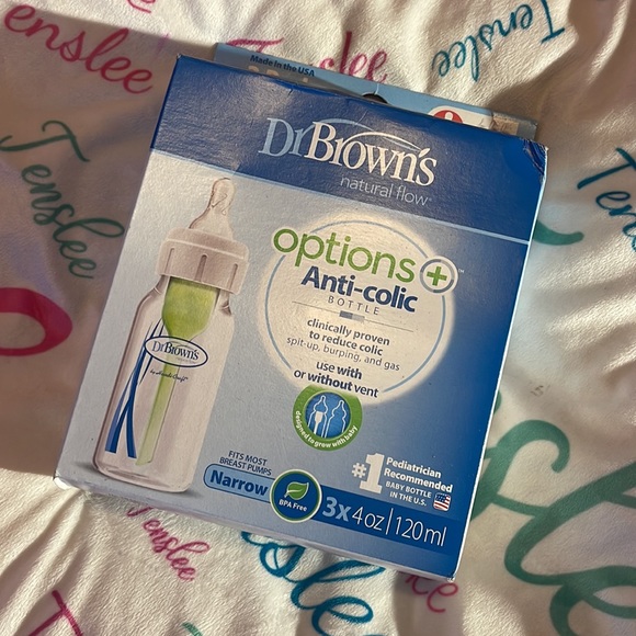 Dr Brown’s Natural Flow Anti-Colic Set of 3 Baby Bottles 4oz Brand New Box Green - Picture 5 of 16